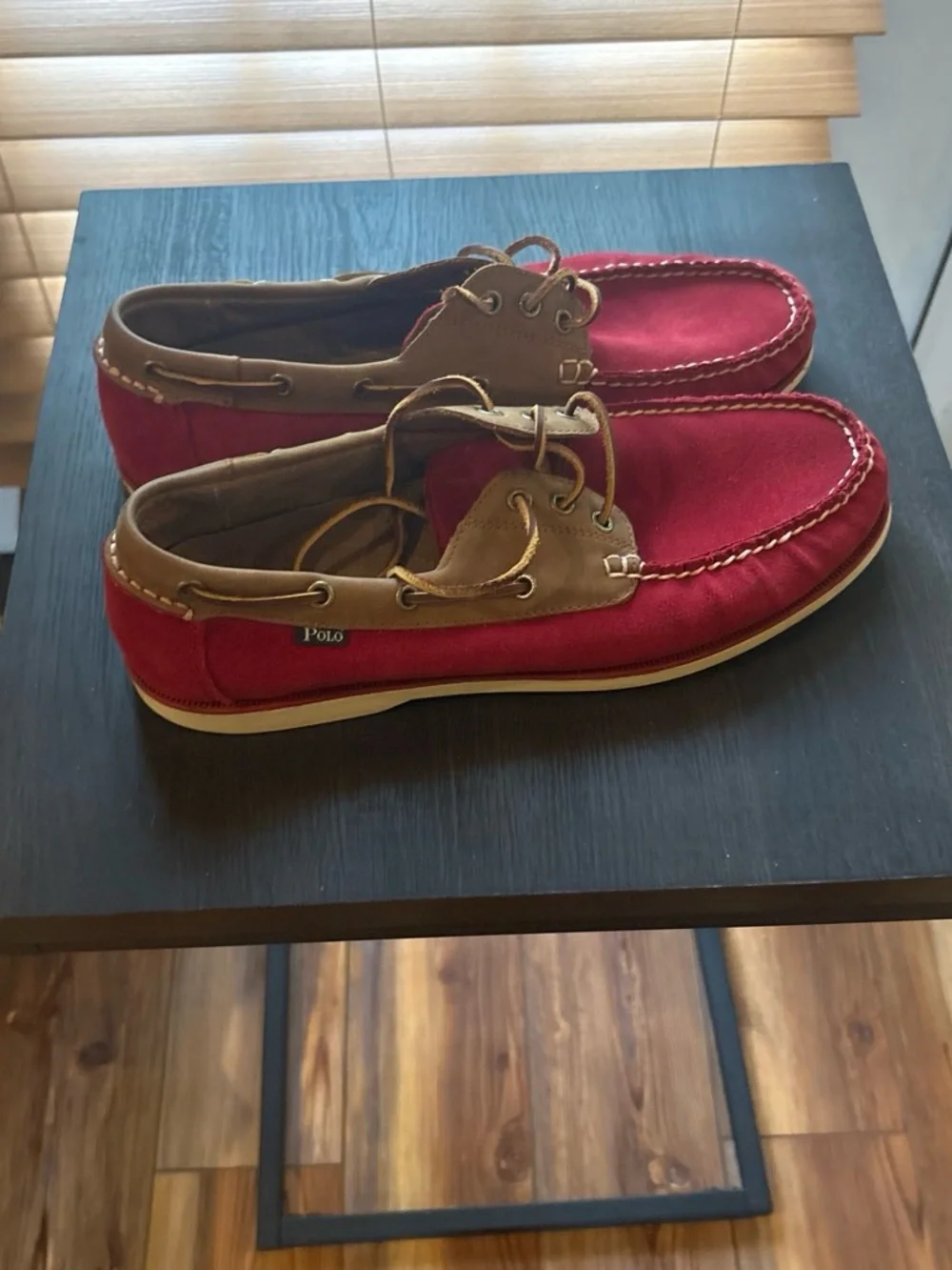 Polo by Ralph Lauren Red Suede and Brown Leather Boot Shoes